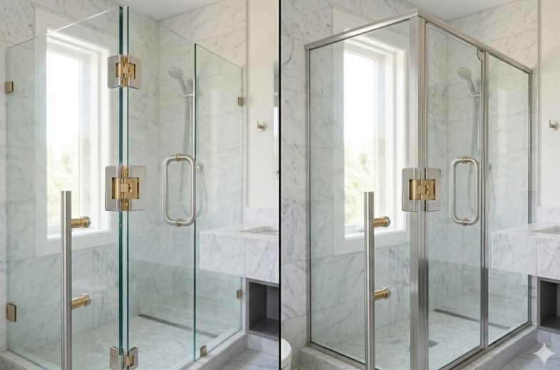 Match hardware style to shower type