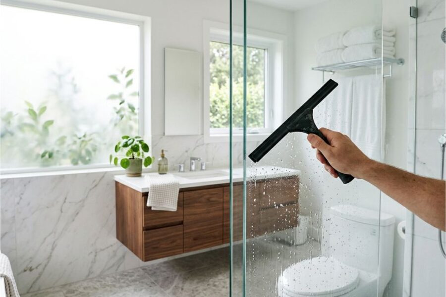 cleaning shower glass doors