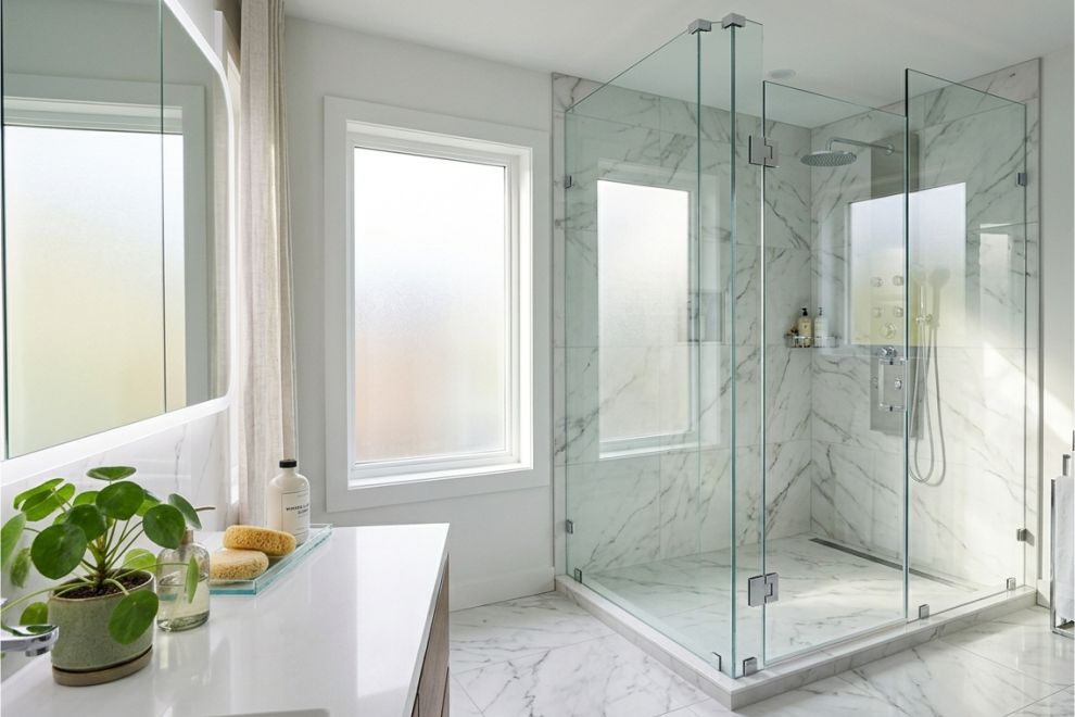 tempered shower glass door